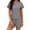 Gray, variant on SuDongPo Women's 2 Piece Summer Pajama Set Cute Pjs Sets Ribbed Ruffle Short Sleeve Crewneck Tee and Elastic Waist Shorts Sleepwear