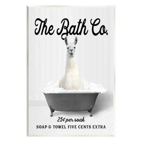 Stupell Industries Vintage Tub Llama Animals & Insects Painting Unframed Art Print Wall Art, 10 x 15