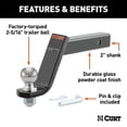 thumbnail image 3 of Curt 45065 Loaded Ball Mount with 2 5/16 Inch Ball 2 Inch Shank 7500 Pounds GTW, 3 of 6