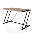 thumbnail image 1 of ACME Finis Writing Desk with USB Dock in Light Oak and Black, 1 of 6
