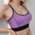 thumbnail image 4 of idosla Women's Sports Bra Sexy Open Back Padded Adjustable Strappy Yoga Bra Low Impact Crop Workout Gym Top (Light Purple, L), 4 of 6