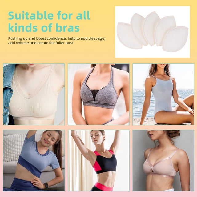unbranded 5Pares Cojines Para Brasier Push Up De Espuma Para De Mujer Asortado