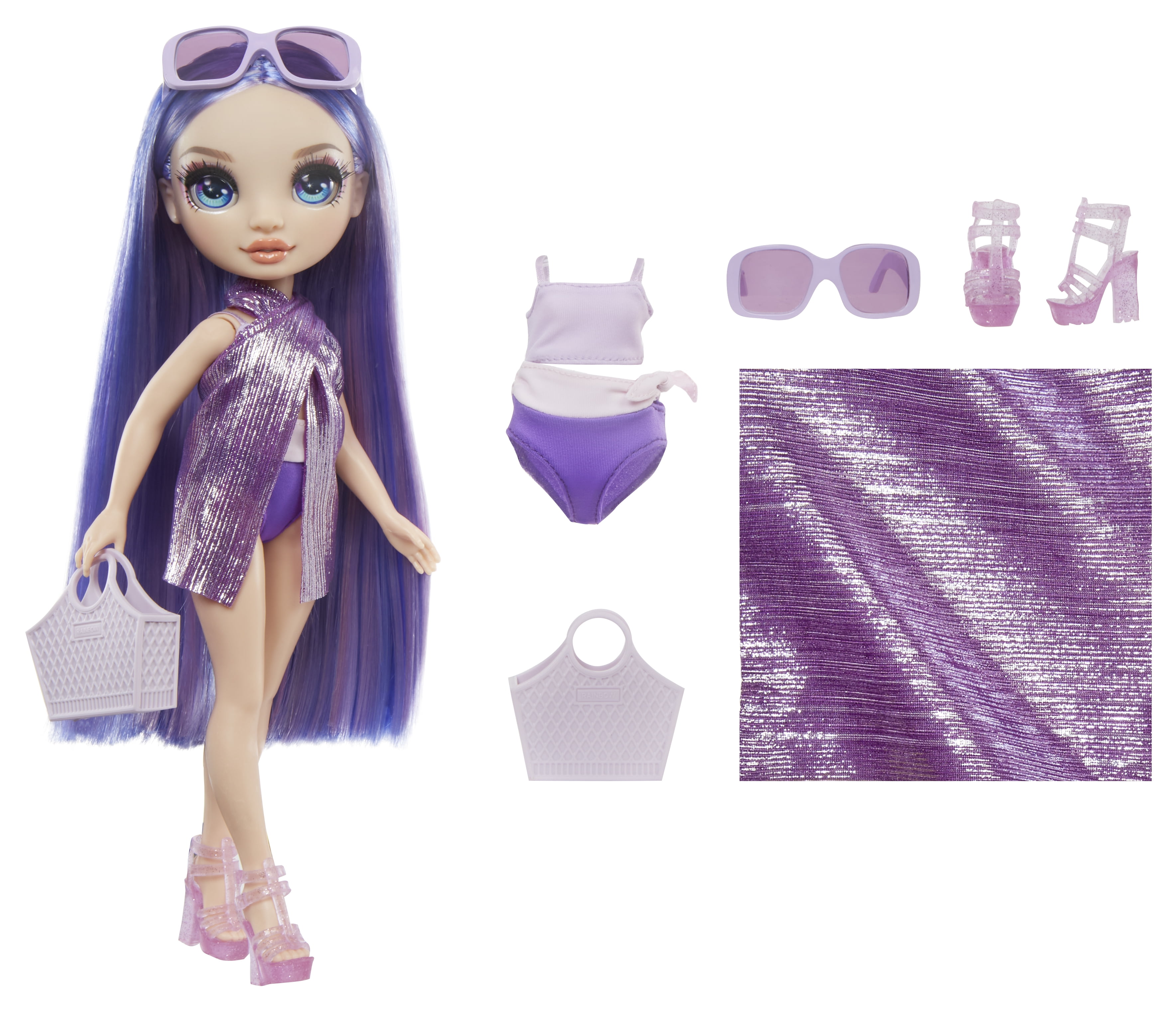 Rainbow High Swim & Style Violet, Purple 11” Doll, Ages 4-12
