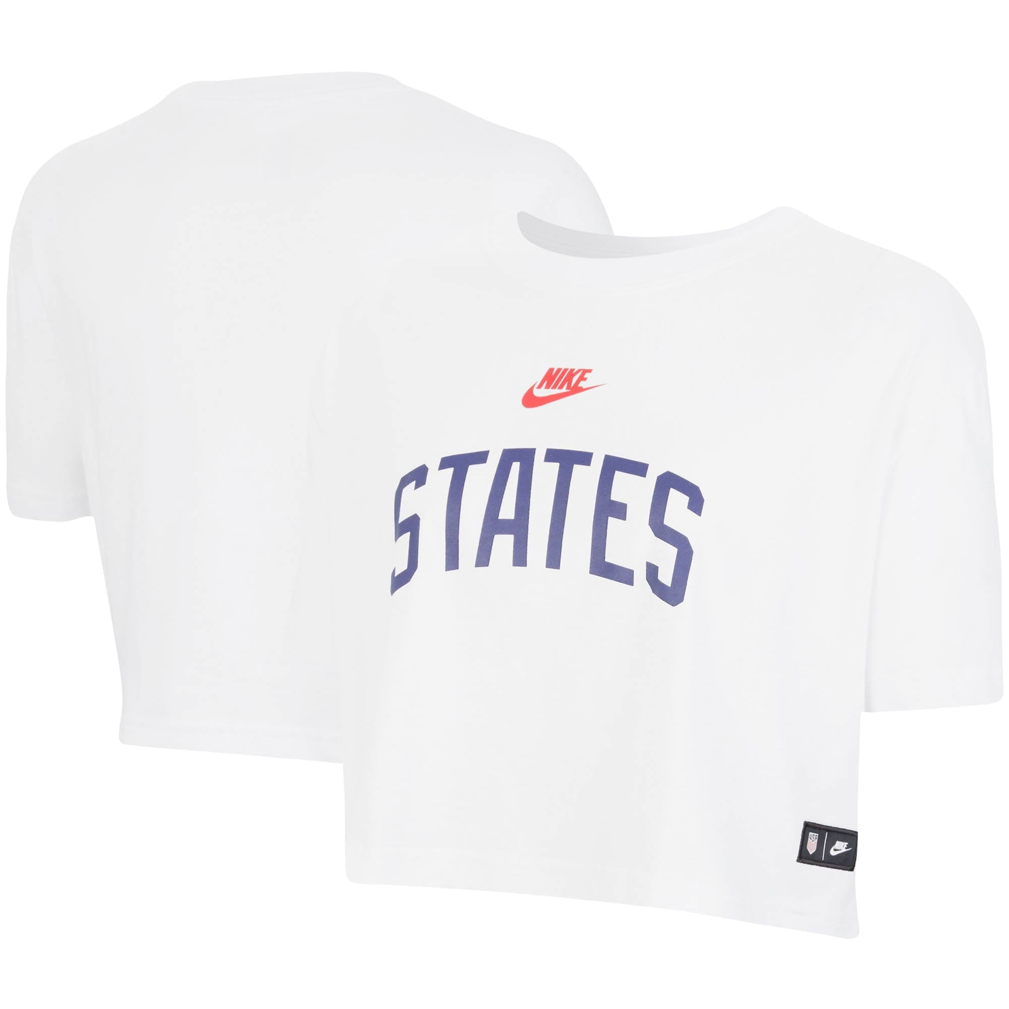 Human heroisk Løse US Soccer Nike Women's States Crop Top T-Shirt - White - Walmart.com