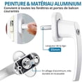 thumbnail image 3 of White Aluminum Key-Lockable Window Handles, Balcony Door Handles with 8 Screws and 8 Keys, Suitable for All Common Window and Balcony Doors, 3 of 5