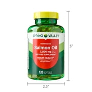 Spring Valley Norwegian Salmon Dietary Supplement Softgels for Heart Health, 1000 mg, 120 Count