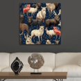 OWNSERIES Pattern of Animals with American Flag Pattern Canvas Wall Art