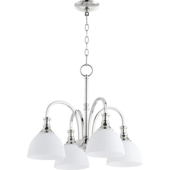 Thornfield Mews 4 Light Nook Pendant in Bailey Street Home Home Collection Style 23 inches Wide By 19 inches High-Polished Nickel Finish-Satin Opal