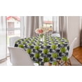 thumbnail image 1 of Floral Round Tablecloth, Repeated Pattern of Palm Tree Leaves and Large Polka Dots on Background, Circle Table Cloth Cover for Dining Room Kitchen Decor, 60", White and Yellow Green, by Ambesonne, 1 of 1