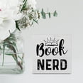 thumbnail image 5 of Zomyto 7"x7" Book Nerd Wood Box Sign Decor Desk Sign Book Lovers Wooden Box Block Sign Rustic Home Shelf Wall Decoration, 5 of 5