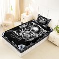 thumbnail image 4 of Homewish Sugar Skull Alphabet D Twin Sheets,Halloween Romantic Flower Bedding,3 Pieces,1 Fitted Sheet and 1 Pillowcase, 4 of 6