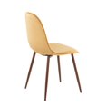 thumbnail image 4 of Pebble Contemporary Chair in Walnut Metal and Yellow Velvet by LumiSource - Set of 2, 4 of 4