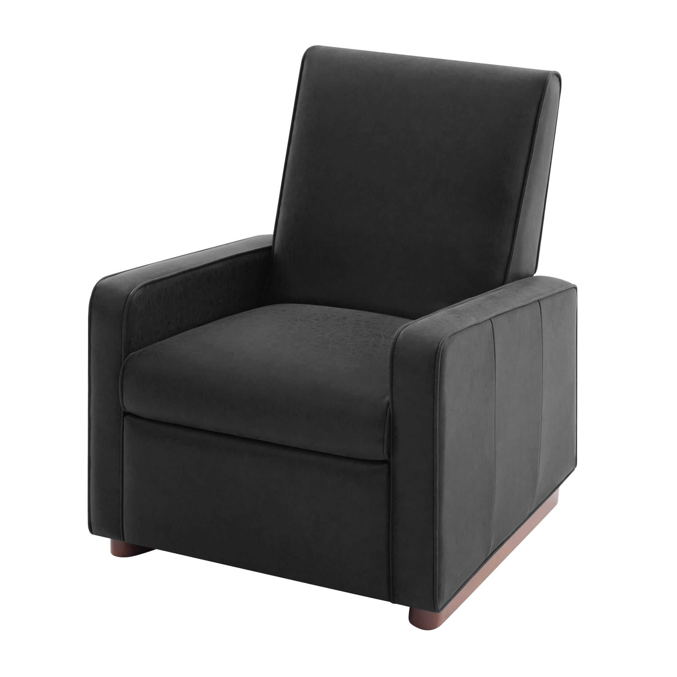 Christopher Knight Home Modern Manual PU Leather Recliner Chair, 2-Position Adjustable Back, Black