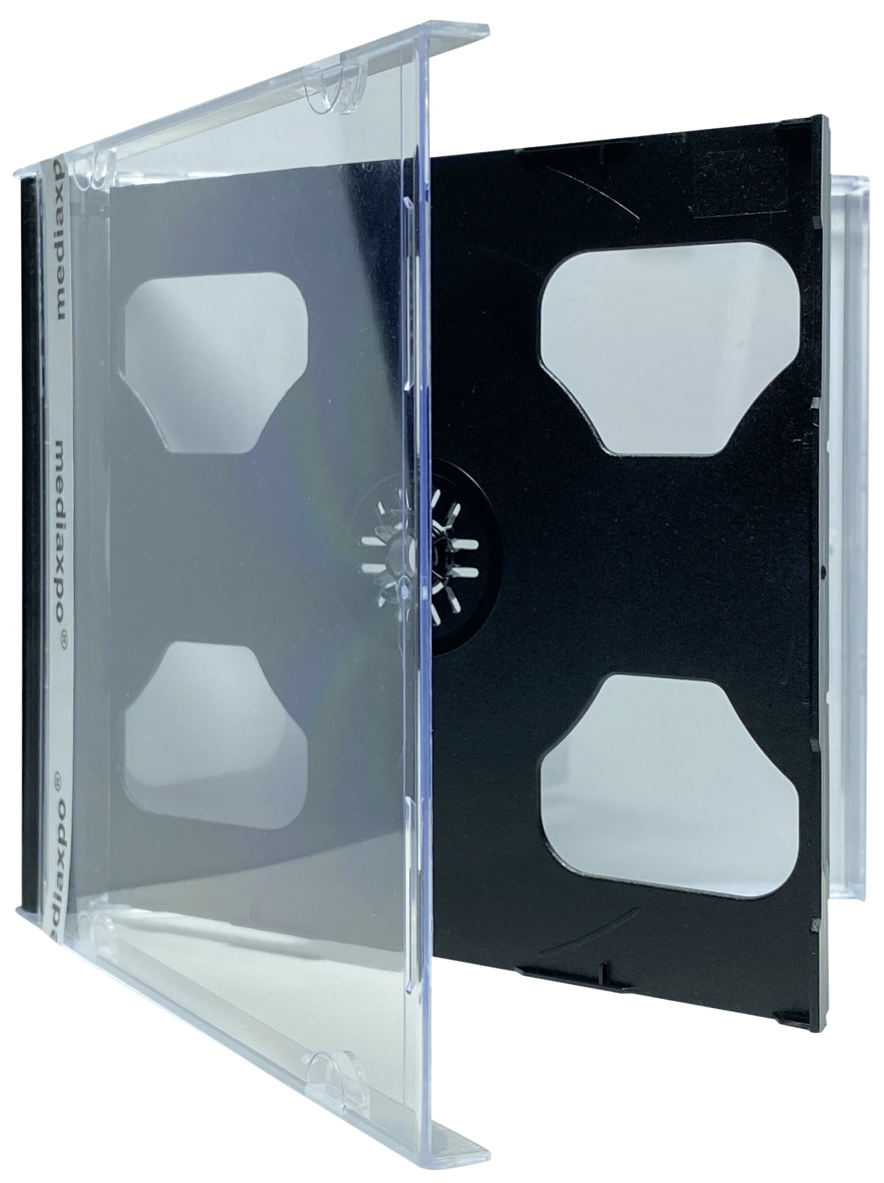 CheckOutStore 50 Standard Black Smart Tray Double CD Jewel Case