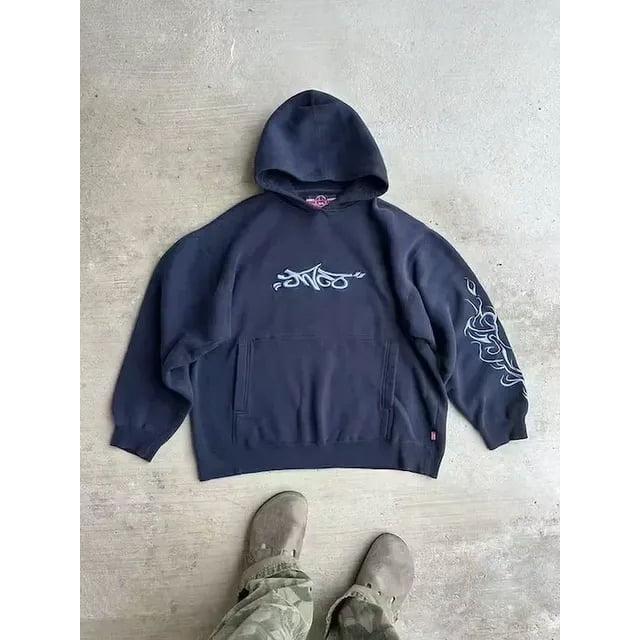 Chandail à Capuchon Hommes Femmes Nouveau Chandail Oversize JNCO Chandail à Capuchon Y2k Sweatshirt Hip Hop Rétro RARE JNCO Ball FlameHoodie Chandail en Molleton Vêtements LS
