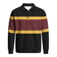 thumbnail image 6 of Horkkom Button Down Shirt Men Collared Striped Knit Shirt Breathable Long Sleeve Casual Color Block Shirts S, 6 of 6
