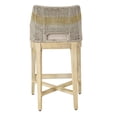 thumbnail image 5 of 30 Inch Set of 2 Barstool Chairs-Handcrafted Mango Wood-Beige Cushion, 5 of 9