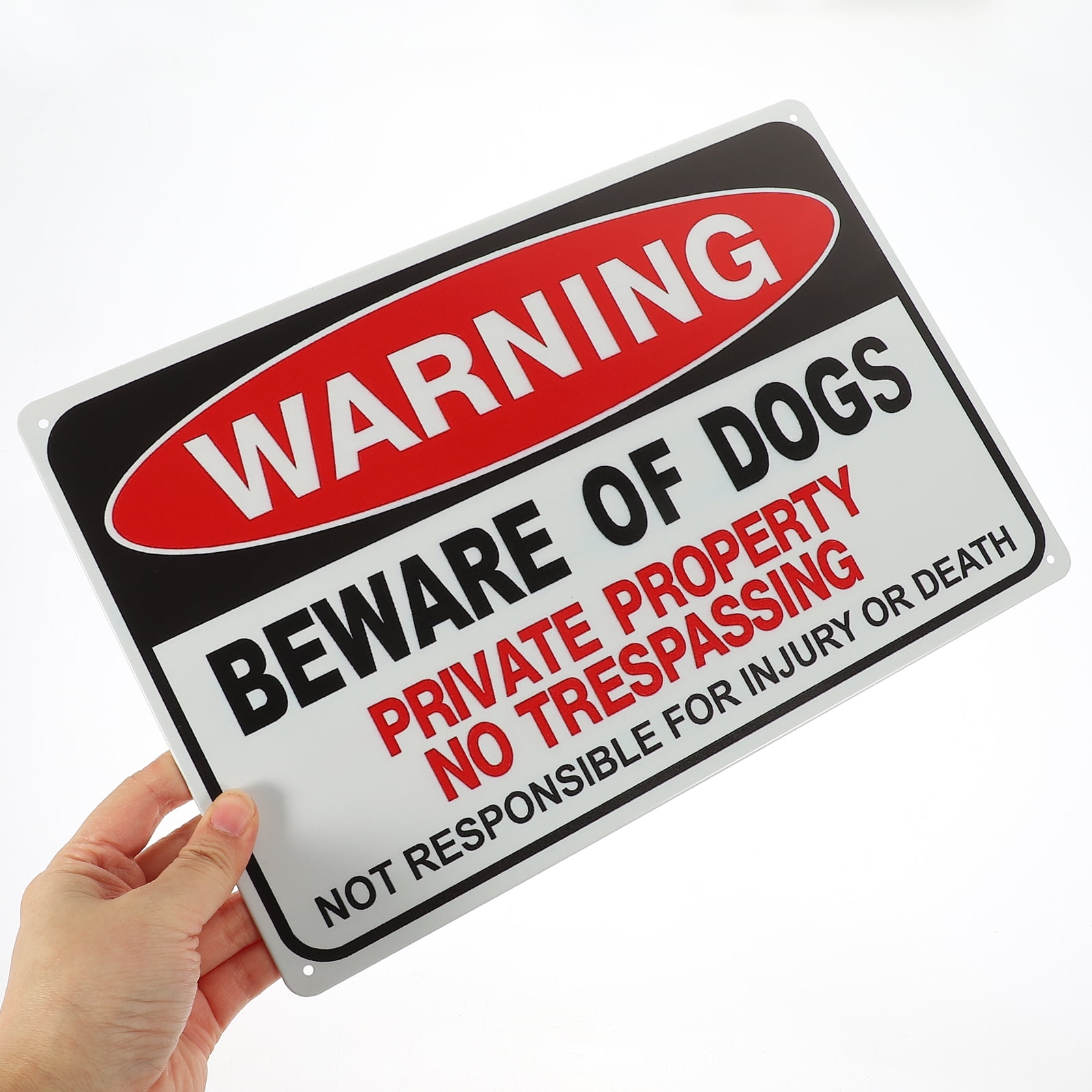 6 pcs  Beware of Dog Sign Rustic Iron Sheet Painting Outdoor Yard Dog Caution Board