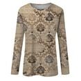thumbnail image 5 of kytmyeq Women's Fashion Casual Long Sleeve Print Round Neck Pullover Top Blouse, 5 of 6
