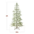 thumbnail image 3 of Best Choice Products Pre-Lit Flocked Sparse Christmas Tree 6ft Artificial Pine Tree, w/White & Multicolored LED Lights - Green, 3 of 10