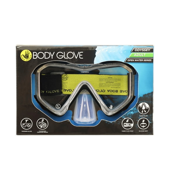 Body Glove Odyssey Adult Swimming Diving Snorkel Purge Mask, Yellow
