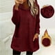 thumbnail image 2 of Chaqueta deportiva,Blusa de manga larga con capucha para mujer, cárdigan de punto holgado, tejido de poliéster, bolsillos, prenda cálida de invierno para el hogar, sopatenor, 2 of 9