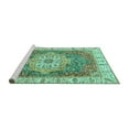 thumbnail image 2 of Ahgly Company Machine Washable Indoor Rectangle Oriental Turquoise Blue Modern Area Rugs, 8' x 12', 2 of 4