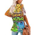 thumbnail image 2 of My Singing Monsters Women's Shirt V-Neck Breathable Short-Sleeve T-Shirt Casual Fashion Tee Soft & Trendy Blouse 2XL, 2 of 8