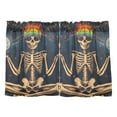 thumbnail image 7 of Yayeee Kitchen Curtains Tier Pair Light Filtering 27"x36" Rod Pocket Short Cafe Window Panel, Skeleton with Rainbow, 7 of 7