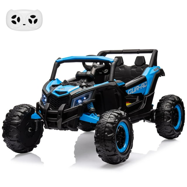 BeesClover 24V Ride On Car for Kids w/Remote Control, Battery Powered Off-Road UTV, 400W Motors,19" Spacious Seat, 4 Shock Absorbers, 4.5 Mph Max Speed, Music, LED Lights, Electric Car for Big Kids