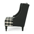 thumbnail image 2 of Noble House Charles Fabric High-Back Wingback Chair, Black Checkerboard, 2 of 6