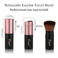 thumbnail image 3 of Retractable Kabuki Makeup Brushes 2 Pcs Blush Brushes Set Portable Powder Brushes with Flat and Angled Top for Liquid Cream Cosmetics Travel. (rose gold), 3 of 8