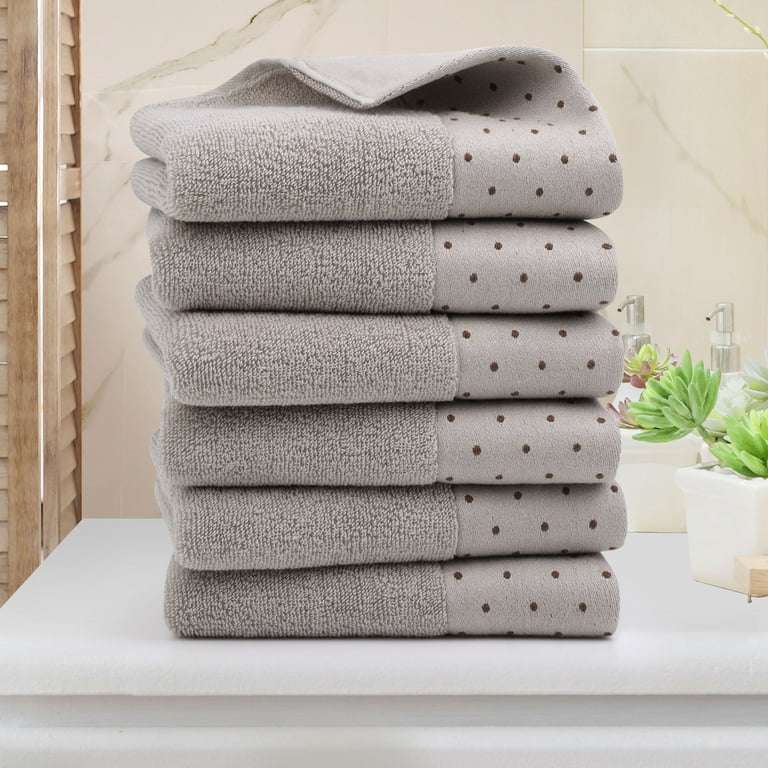 PiccoCasa 6PCS Cotton Soft Hand Towels Set for Bathroom 13 x 29 Pink