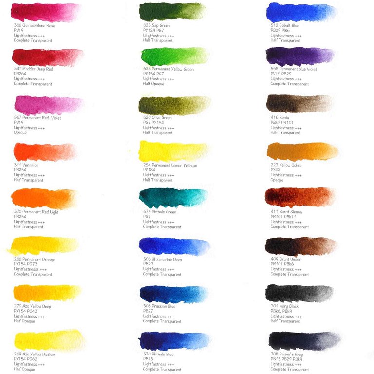 Paul Rubens 24/36 Vibrant Colors 5ml Tube Artist Watercolor Paint Set. –  CreativeCraftmasters
