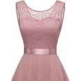 thumbnail image 3 of Vestidos de Fiesta Elegantes de gasa Vestido de fiesta irregular Vestido de fiesta con costuras de encaje Vestido de noche Cgtredaw Rosa T XL para Mujer, 3 of 9