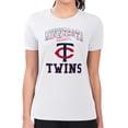 thumbnail image 4 of Women's G-III 4Her by Carl Banks White Minnesota Twins Super-Slim Fit Lightweight Team Logo Graphic T-Shirt, 4 of 5