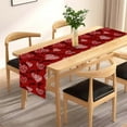 thumbnail image 2 of chaungfeng Valentine's Day Love Heart Table Runner, Valentine Red Table Runner with Heart Pattern, for Mother's Day Wedding Anniversary Holiday Decoration 13x72 Inches, 2 of 7