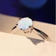 thumbnail image 3 of Anillos para mujer, regalos para mujer, joyería de moda con ópalo, anillo de compromiso de boda con seis garras., 3 of 4