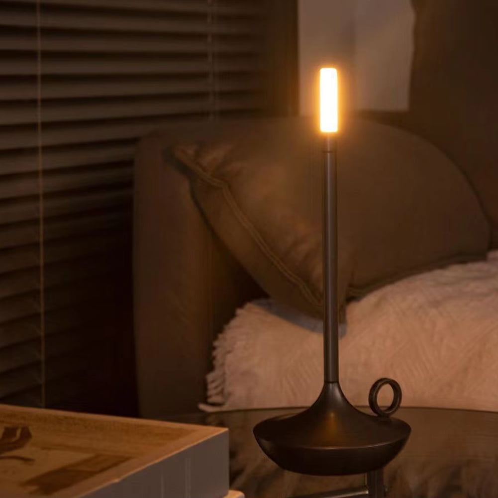 ITIGOITIE Atmospheric Candlelight Art LED Desk Lamp, Aluminum Oxide, Black