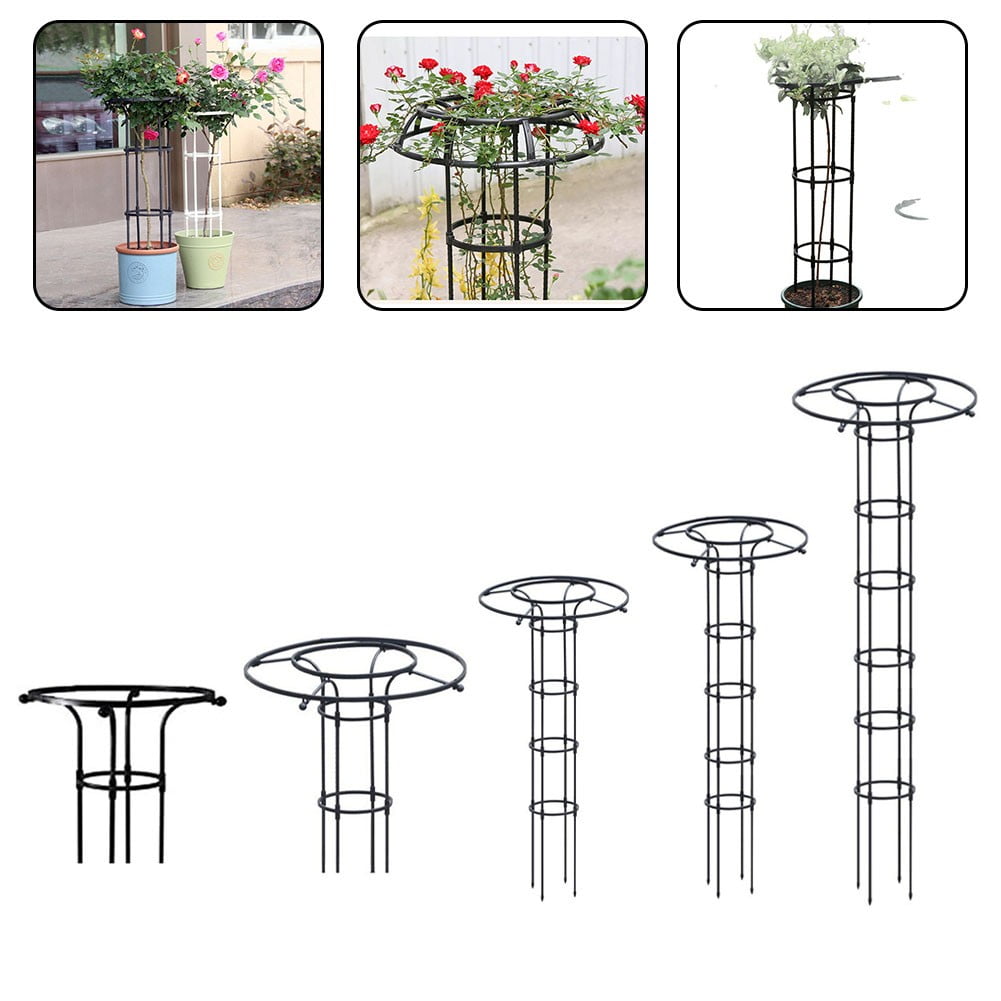 Fankenuo 1PC Plant Support Frame Black Outdoor Climbing Plant Garden Grid Frame Arched Grid Frame Vine Support 90/120/150/180/210CM Parts 120cm