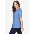 thumbnail image 5 of Jessica London Women's Plus Size Stretch Cotton Square Neck Tee, 5 of 6