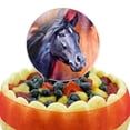 thumbnail image 5 of Acrylic Black Horse Portrait Painting Indigo Night Cake Topper Party Decoration for Wedding Anniversary Birthday Graduation, 5 of 7