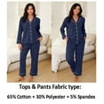 thumbnail image 5 of Womens Cotton Pajama Sets with Long Sleeves Button Down Pajama Set for Women 2pcs Women Soft Sleepwear Set with Long Pants Womens Casual Loungewear Sets with Pockets, S-XXL, 5 of 10
