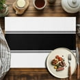 thumbnail image 3 of Black Farmhouse Striped Placemats Set of 12, White Table Mats Washable Heat-Insulation Non-Slip Place Mats for Kitchen Dinner Table Indoor Outdoor Decor,13x19 Inch, 3 of 9