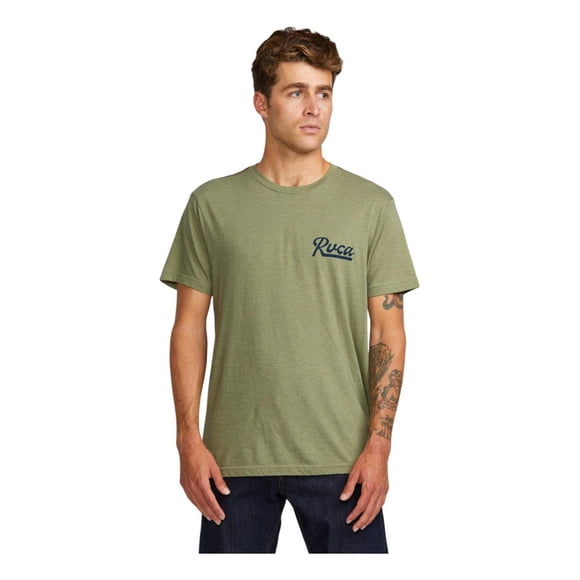 Playera Rvca Hombre Script Sealed Sleeve Verde Casual verde M
