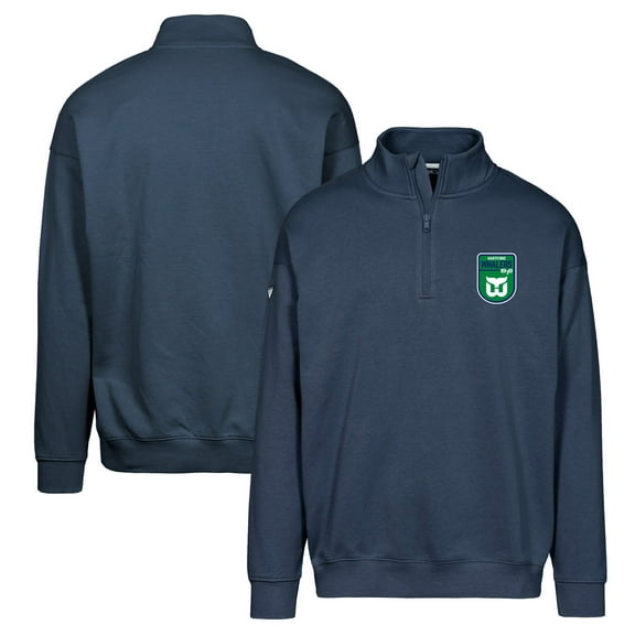 Men's Levelwear Navy Hartford Whalers Retro Murray Quarter-Zip Pullover Top