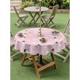 thumbnail image 3 of Outdoor Tablecloth with Umbrella Hole and Zipper, Christmas Snowman Pink Round Table Cloth 54 Inch Waterproof Tablecloth, Winter Snowflakes Xmas Retro Picnic Table Cover for Patio Camping, 3 of 7