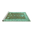 thumbnail image 2 of Ahgly Company Machine Washable Indoor Round Animal Turquoise Blue Traditional Area Rugs, 5' Round, 2 of 4
