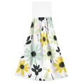 thumbnail image 7 of Yayeee Kitchen Hanging Hand Towels Set of 2 with Loop Bathroom Absorbent Tie Towel, White Flower, 7 of 7