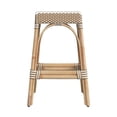 thumbnail image 3 of Home Square 30" Rectangular Rattan Bar Stool in Tan & White - Set of 2, 3 of 7
